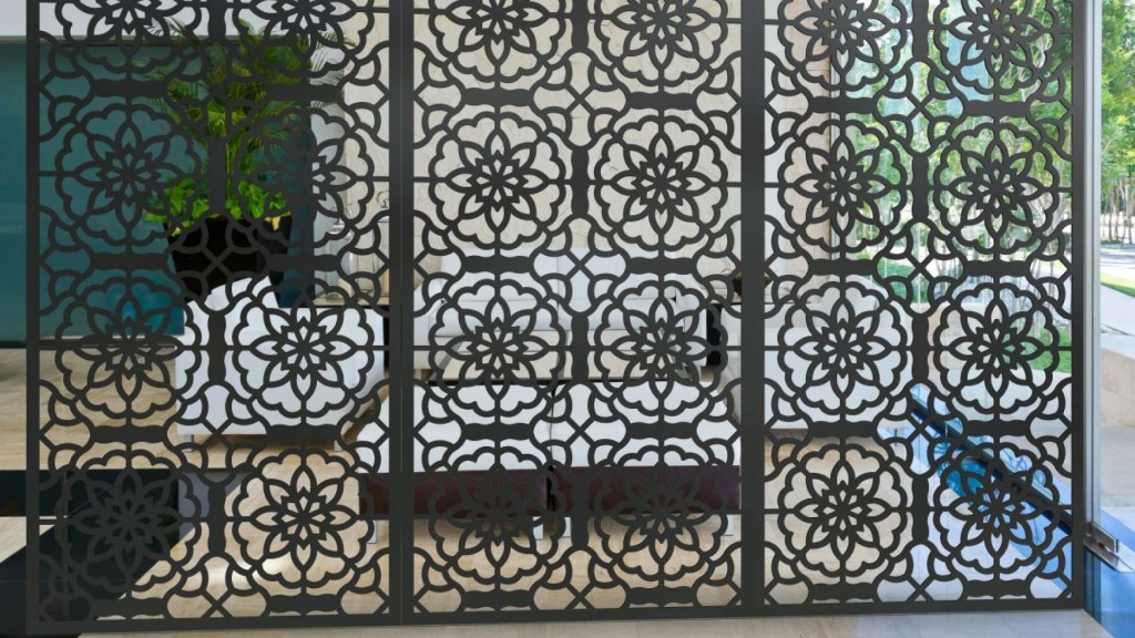 Bespoke Fretwork Screen - see the full range at www.wavywallpanels.com