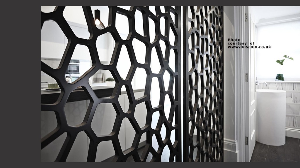 Bespoke Fretwork Screen for Residential use - see the full range at www.wavywallpanels.com