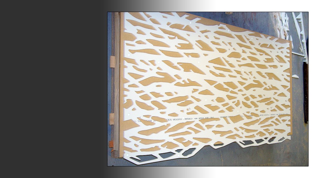 12mm white Corian fretwork screen