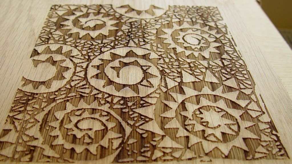 Laser Etched Oak - Movie Prop