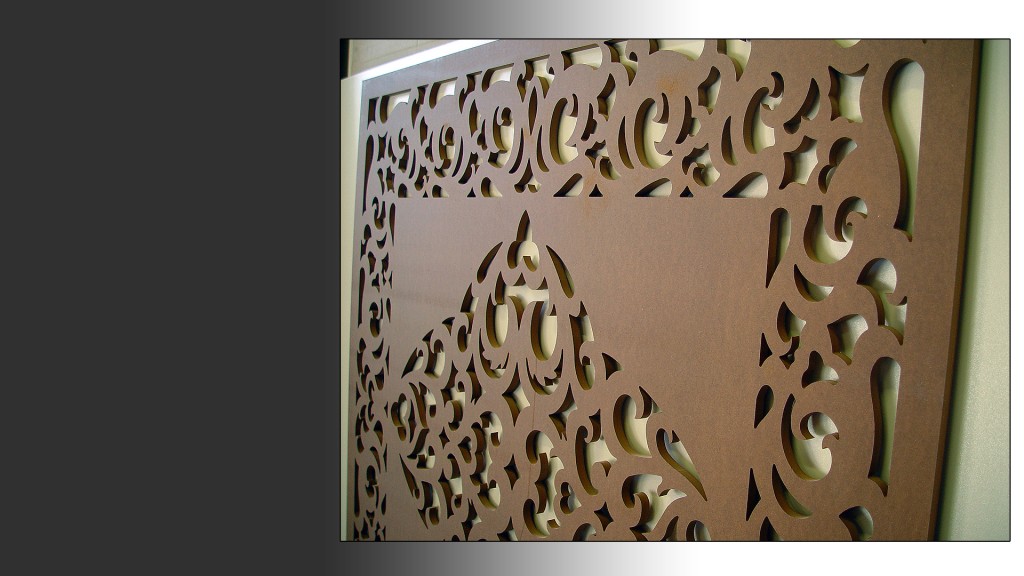 Bespoke Fretwork Screen in 12mm Chocolate brown MDF