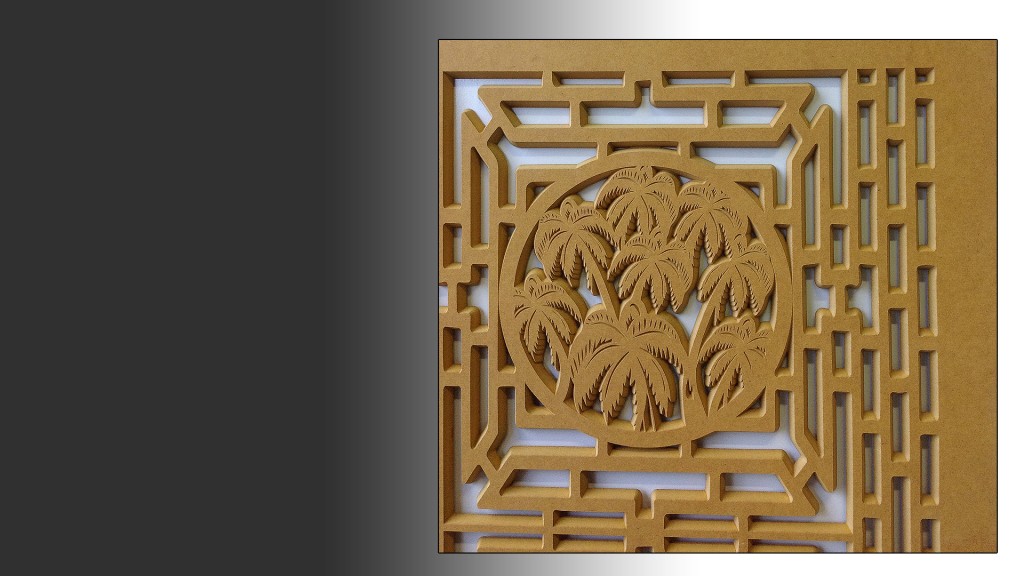 We designed this bespoke Palm tree design fretwork screen for a restaurant