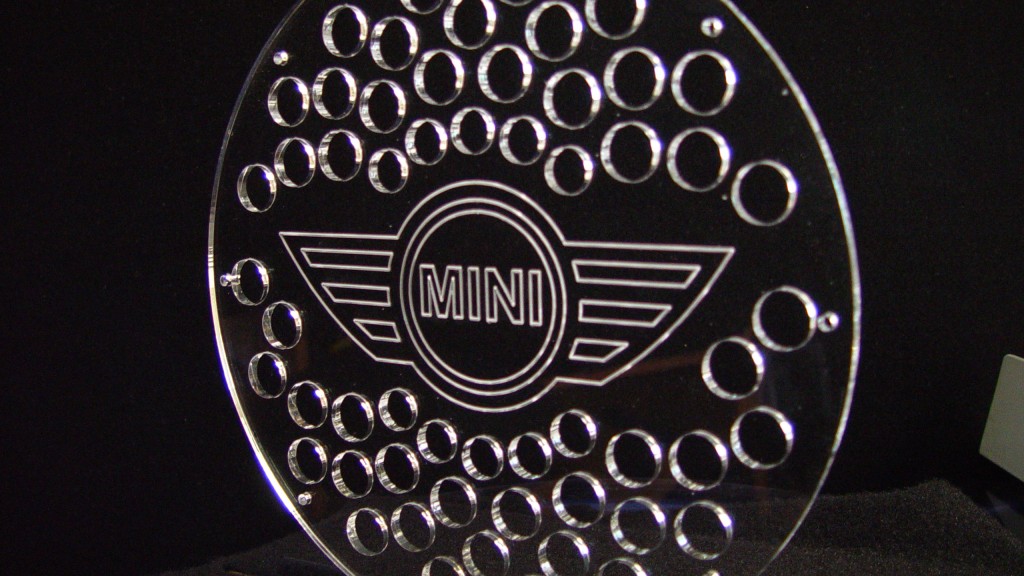 Laser cut & Etched Speaker Grille - Mini Logo